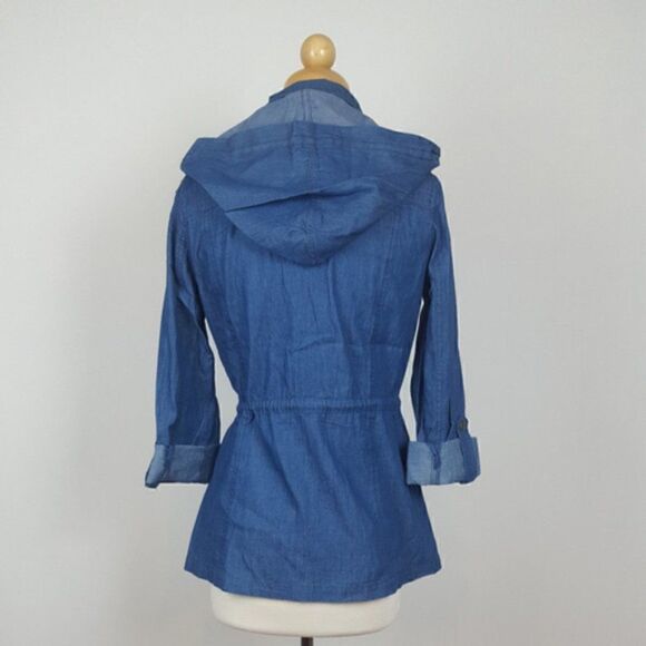 Anorak Jacket Utility Jean Jacket Blue Size Small Chore Jacket - Picture 4 of 4
